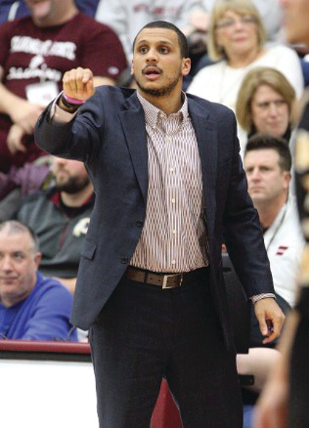 COLLEGE DAYS: Johnston native Joe Mazzulla during his college coaching days at Fairmont State. (File photo courtesy of Fairmont)